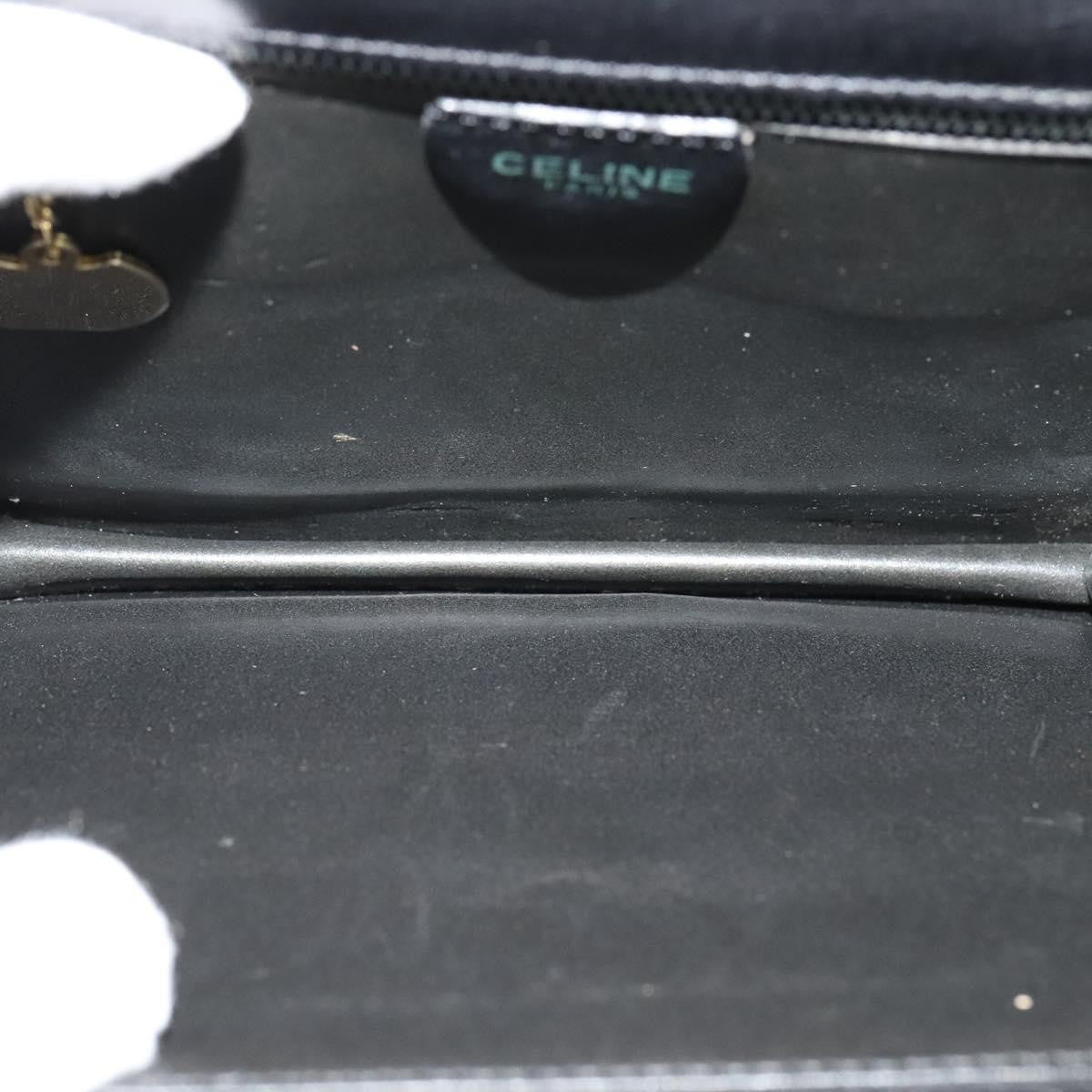 Celine Gancini Handbag Leather, BLACK, LEATHER, Handbag