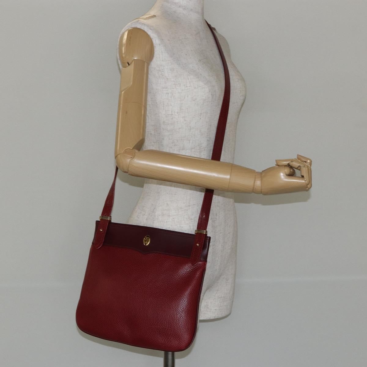 cartier Must de Cartier Shoulder Bag Leather, BURGUNDY, LEATHER, Shoulder bag