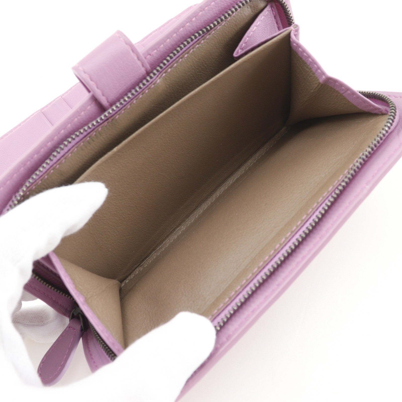 Bottega Veneta Bifold Wallet Intrecciato Nappa, Pink, Leather, Wallet