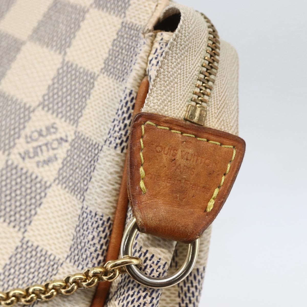 Louis Vuitton Eva Handbag Damier, WHITE, CANVAS, Shoulder bag