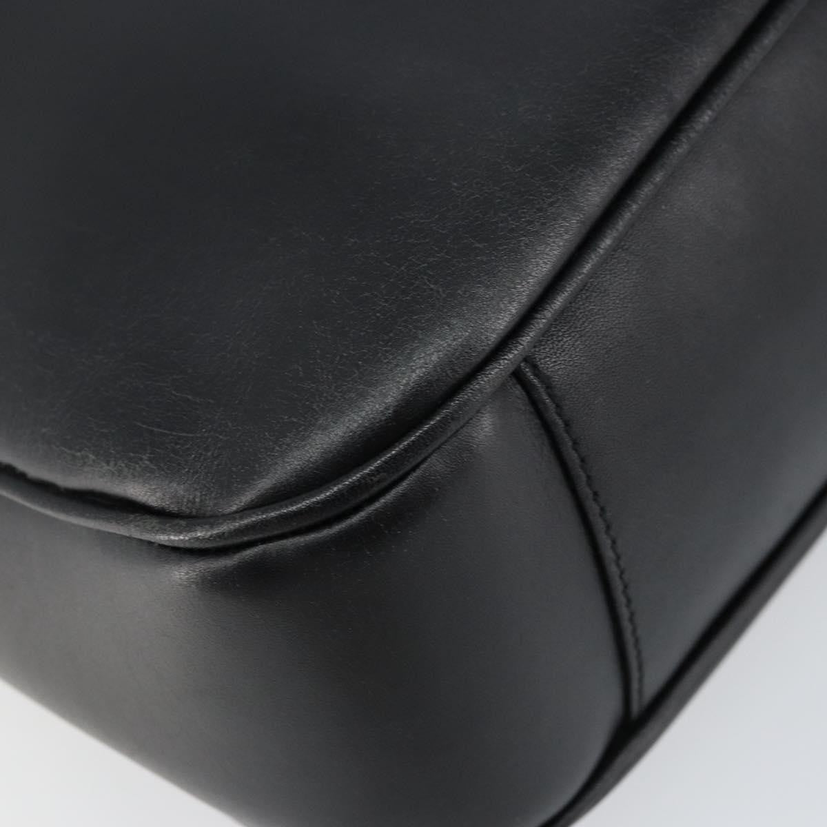 Gucci Vintage Bamboo Shoulder Bag Leather, BLACK, LEATHER, Shoulder bag