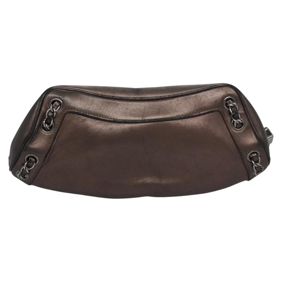 Chanel Lax Tassel Chain Shoulder Bag Leather, BROWN, LEATHER, Shoulder bag