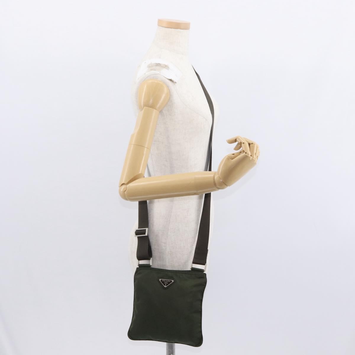 Prada Flat Messenger Bag Tessuto, KHAKI, NYLON, Shoulder bag