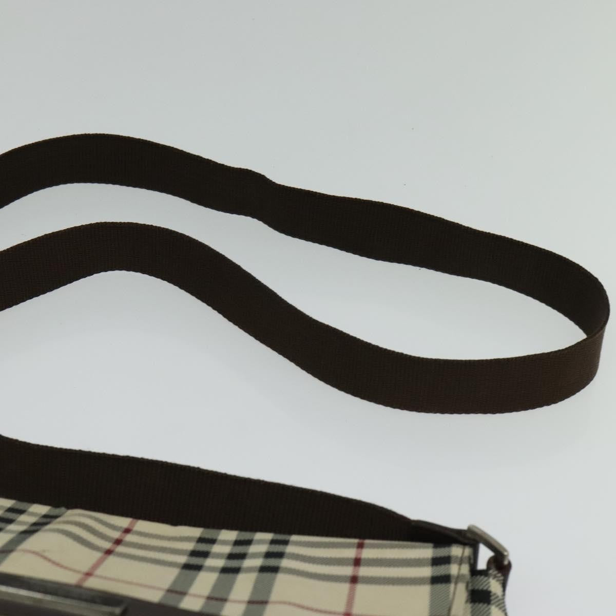 Burberry Vintage Flap Crossbody Bag Haymarket Canvas, BEIGE, NYLON, Shoulder bag