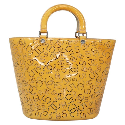 Chanel CC No.5 Shopping Tote Perforated Patent, YELLOW, PATENT_LEATHER, Tote bag
