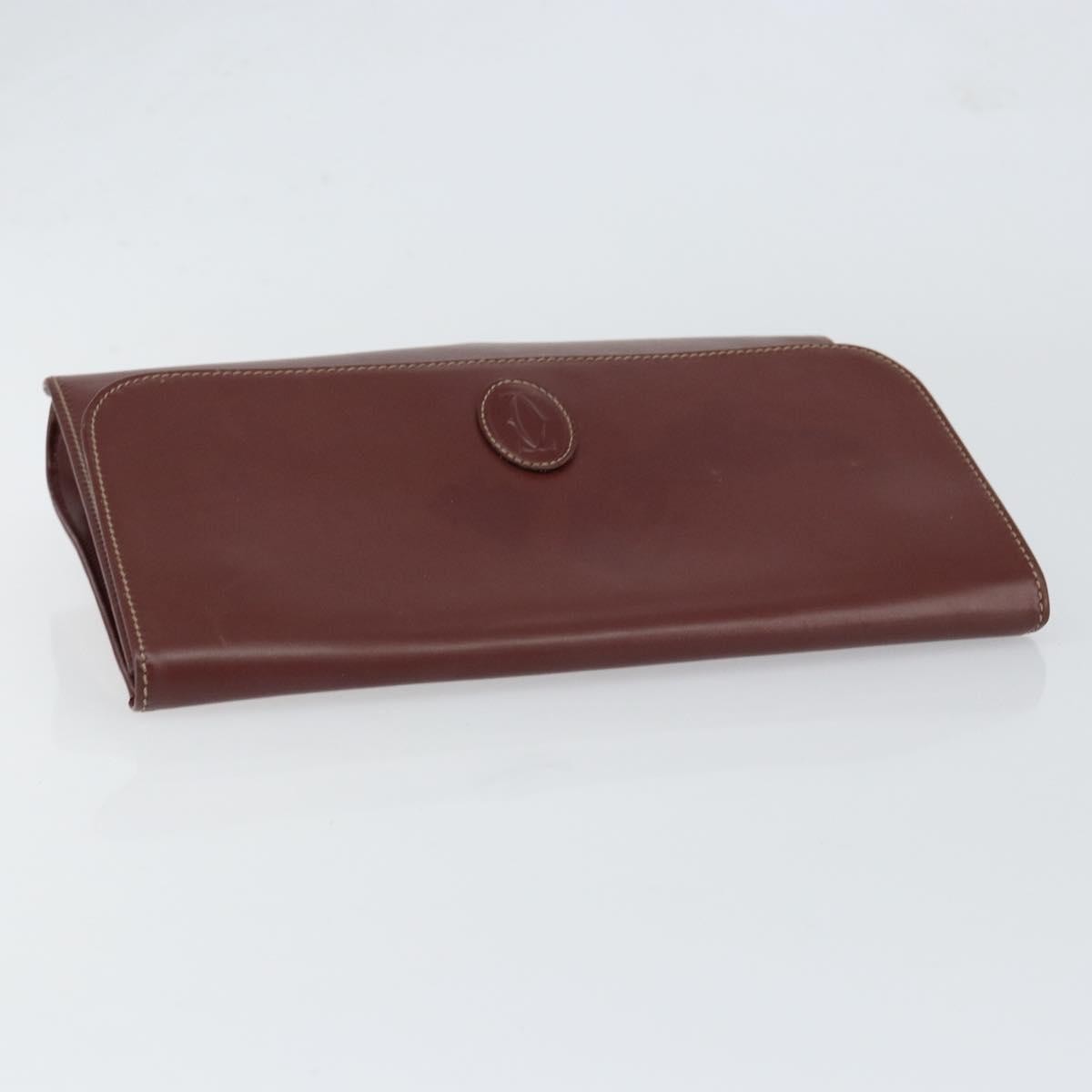 cartier Must de Cartier Clutch bag Leather, BURGUNDY, LEATHER, Clutche & pouche