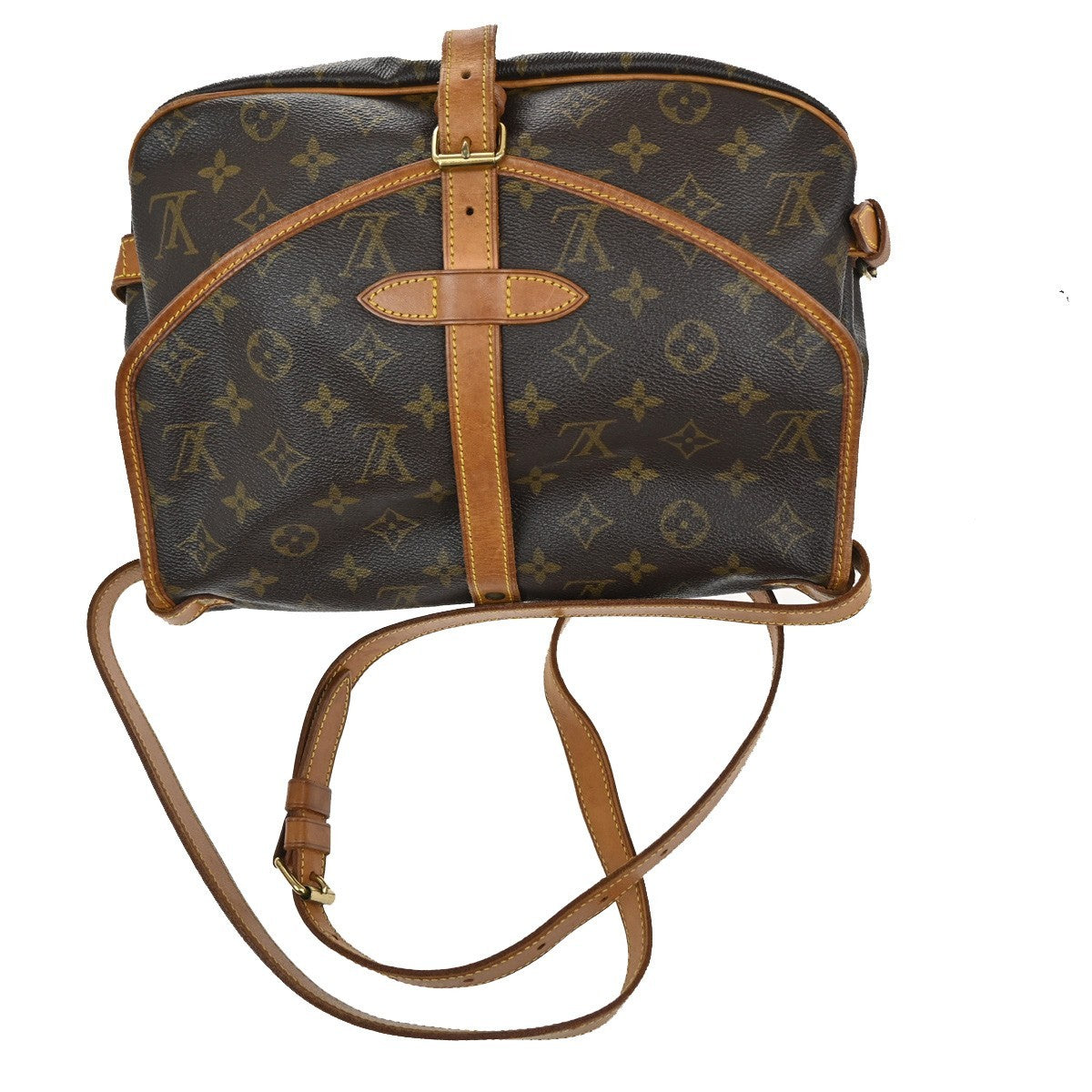 Louis Vuitton Saumur Handbag Monogram Canvas, BROWN, CANVAS, Shoulder bag