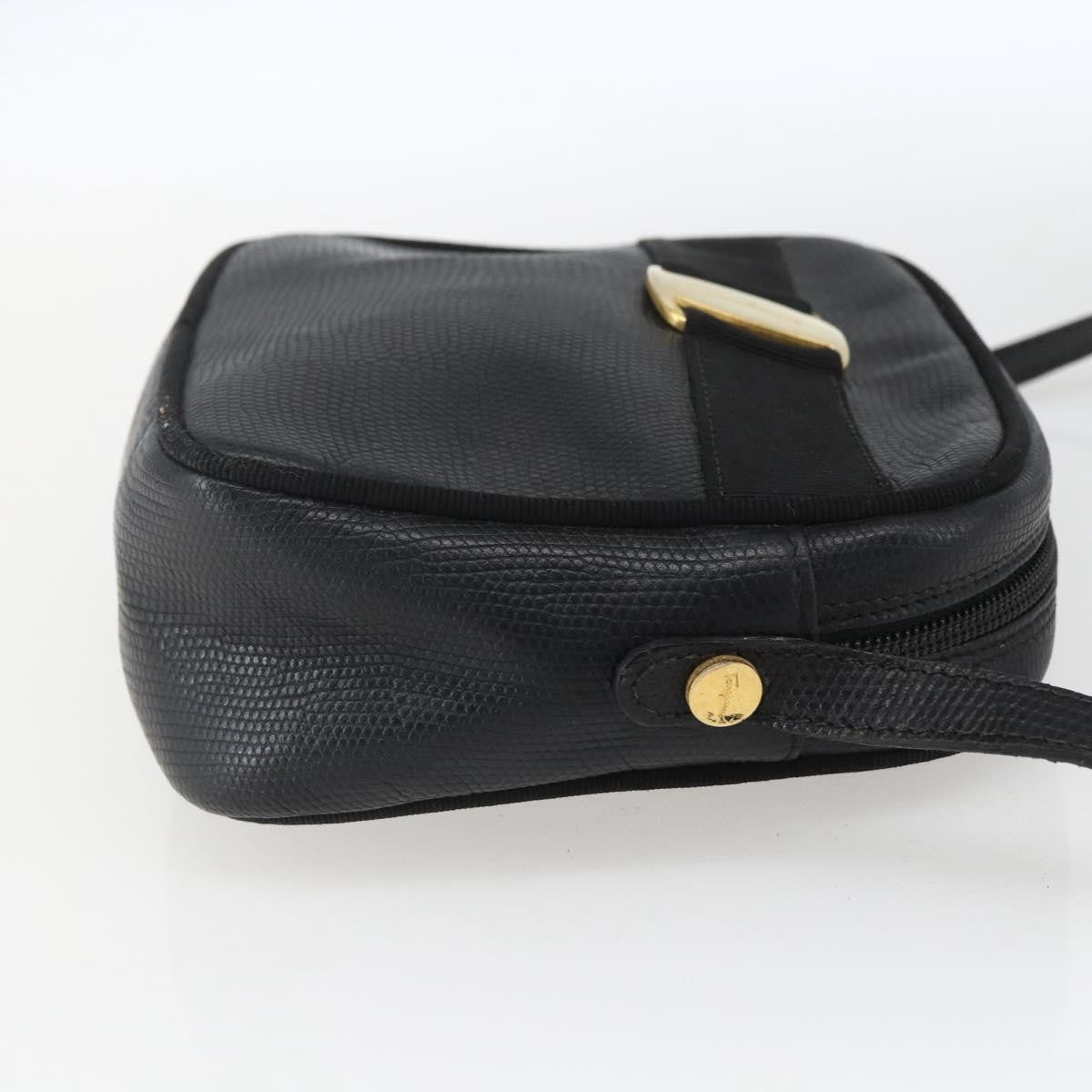 Salvatore Ferragamo Vala Shoulder Bag Leather, BLACK, LEATHER, Shoulder bag