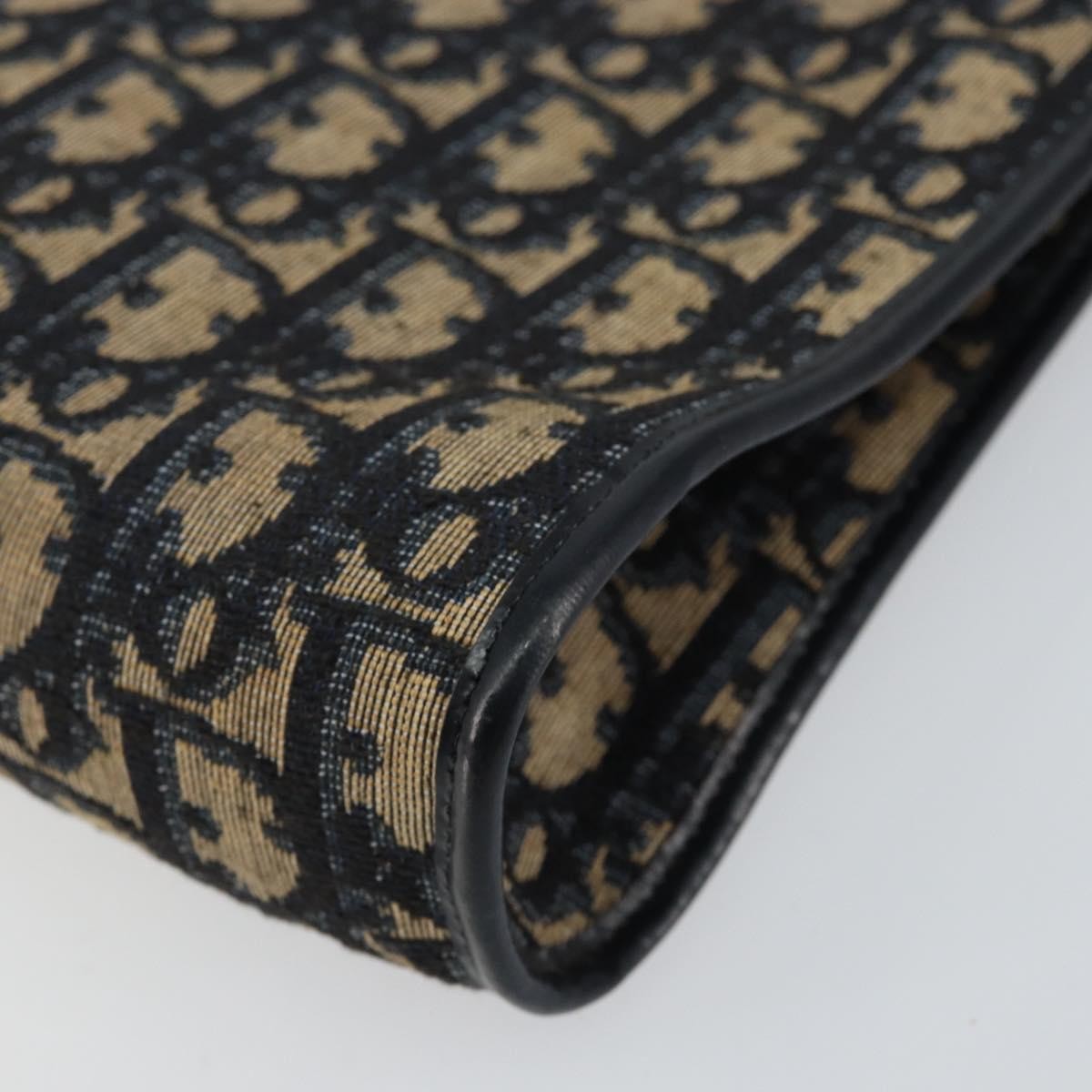 Christian Dior Vintage Trotter Shoulder Bag Canvas, NAVY, CANVAS, Shoulder bag