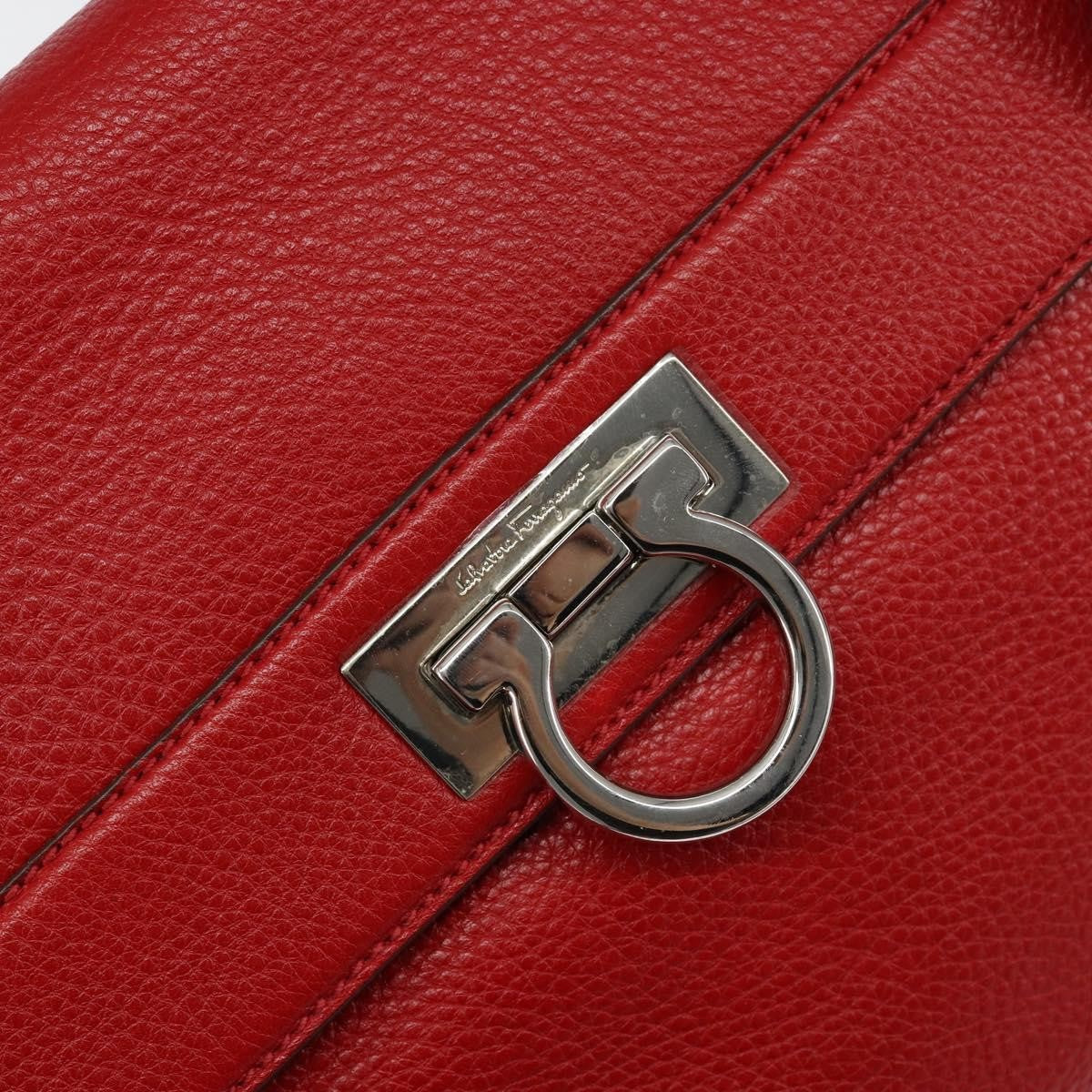 Salvatore Ferragamo Sofia Satchel Grainy Leather, RED, LEATHER, Handbag