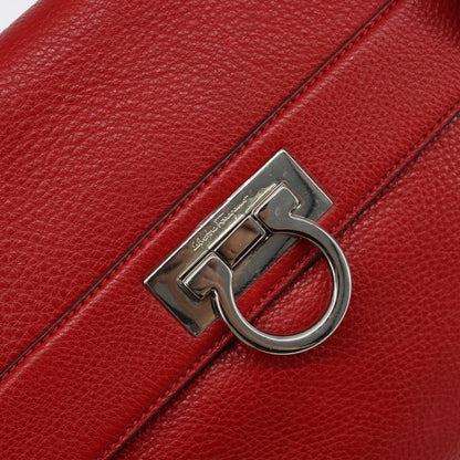 Salvatore Ferragamo Sofia Satchel Grainy Leather, RED, LEATHER, Handbag