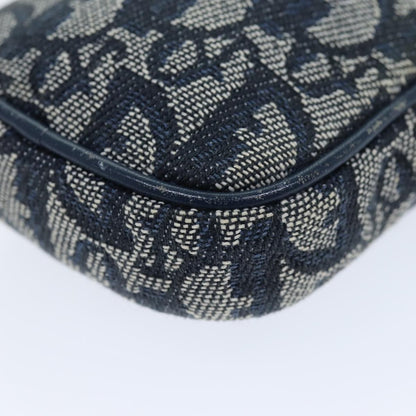 Christian Dior Vintage Trotter Pouch Canvas, NAVY, CANVAS, Clutche & pouche