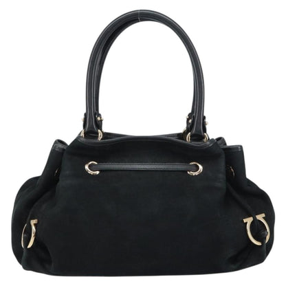 Salvatore Ferragamo Gancini Tote Suede, BLACK, SUEDE, Tote bag