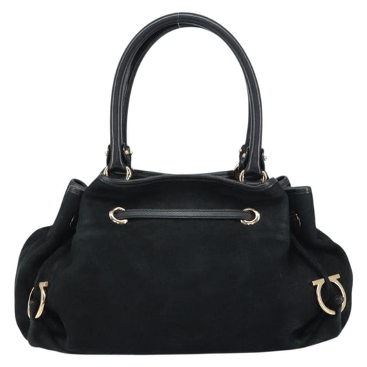 Salvatore Ferragamo Gancini Tote Suede, BLACK, SUEDE, Tote bag