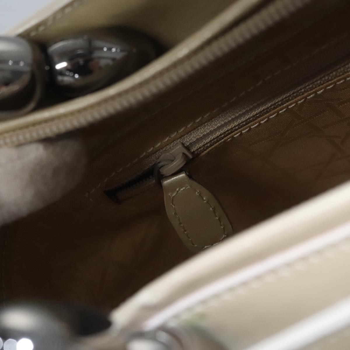 Christian Dior Pearl Lady Dior Bag Patent leather, BEIGE, PATENT_LEATHER, Handbag