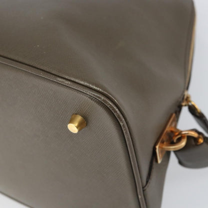 Prada Promenade Bag Saffiano Leather, BROWN, LEATHER, Handbag