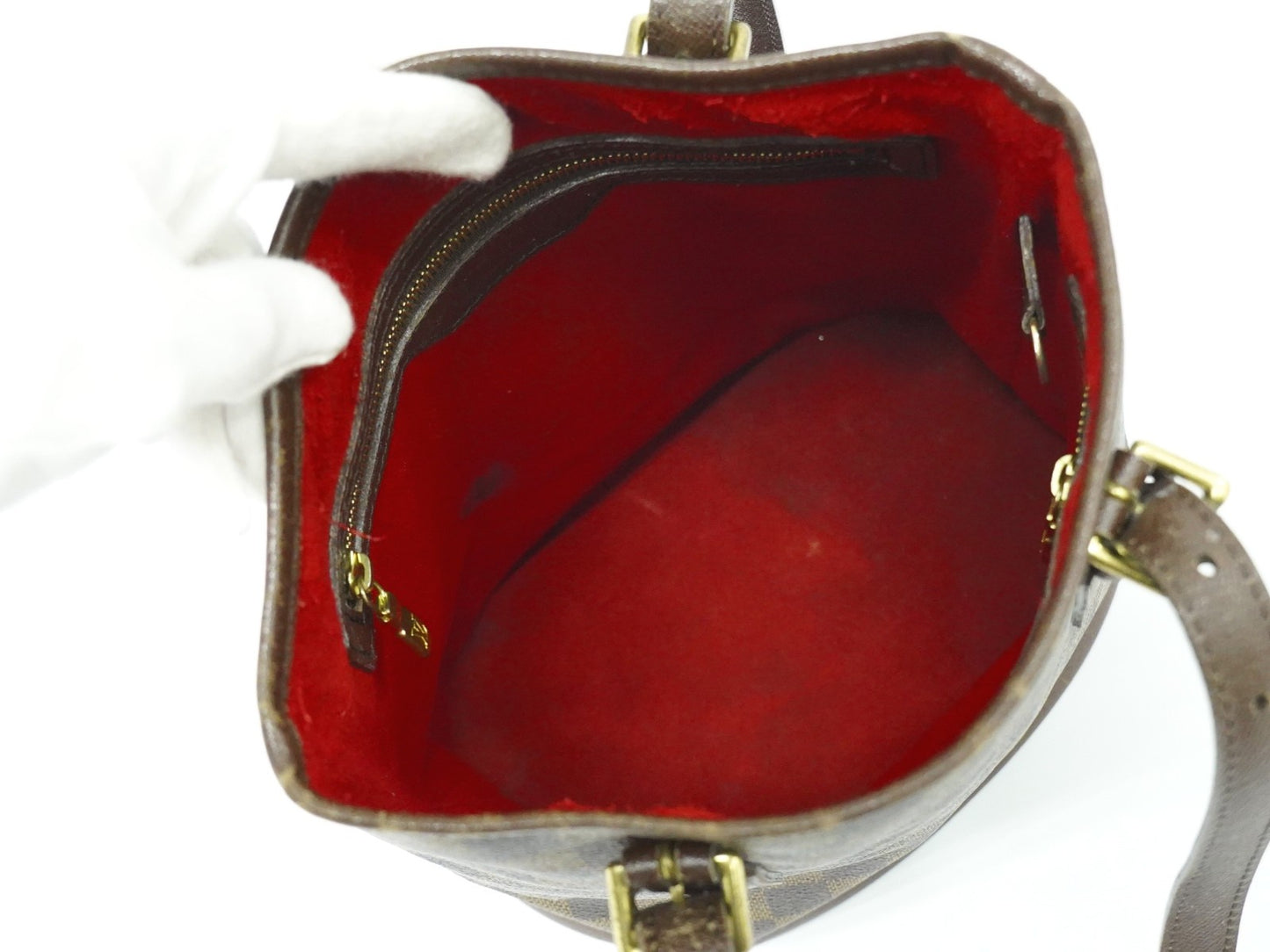 Louis Vuitton Marais Damier, BROWN, CANVAS, Tote bag