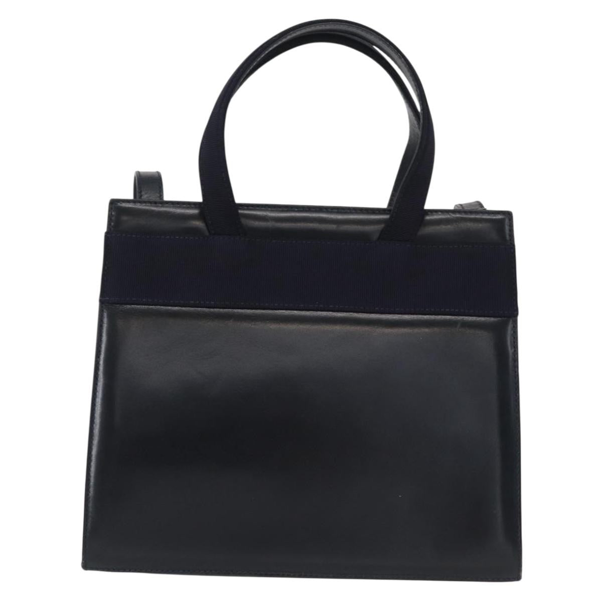 Salvatore Ferragamo Convertible Vara Bow Tote Leather, NAVY, LEATHER, Handbag