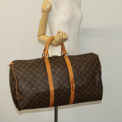 Louis Vuitton Keepall Bag Monogram Canvas, BROWN, CANVAS, Travel bag