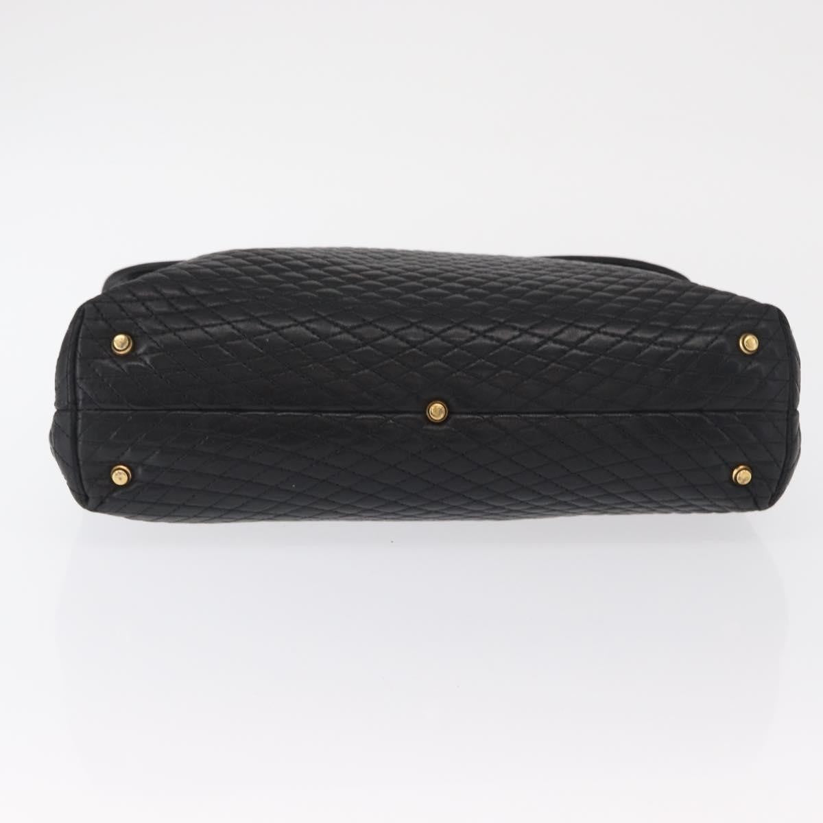 Bally Vintage Handbag Quilted Leather, BLACK, LEATHER, Handbag