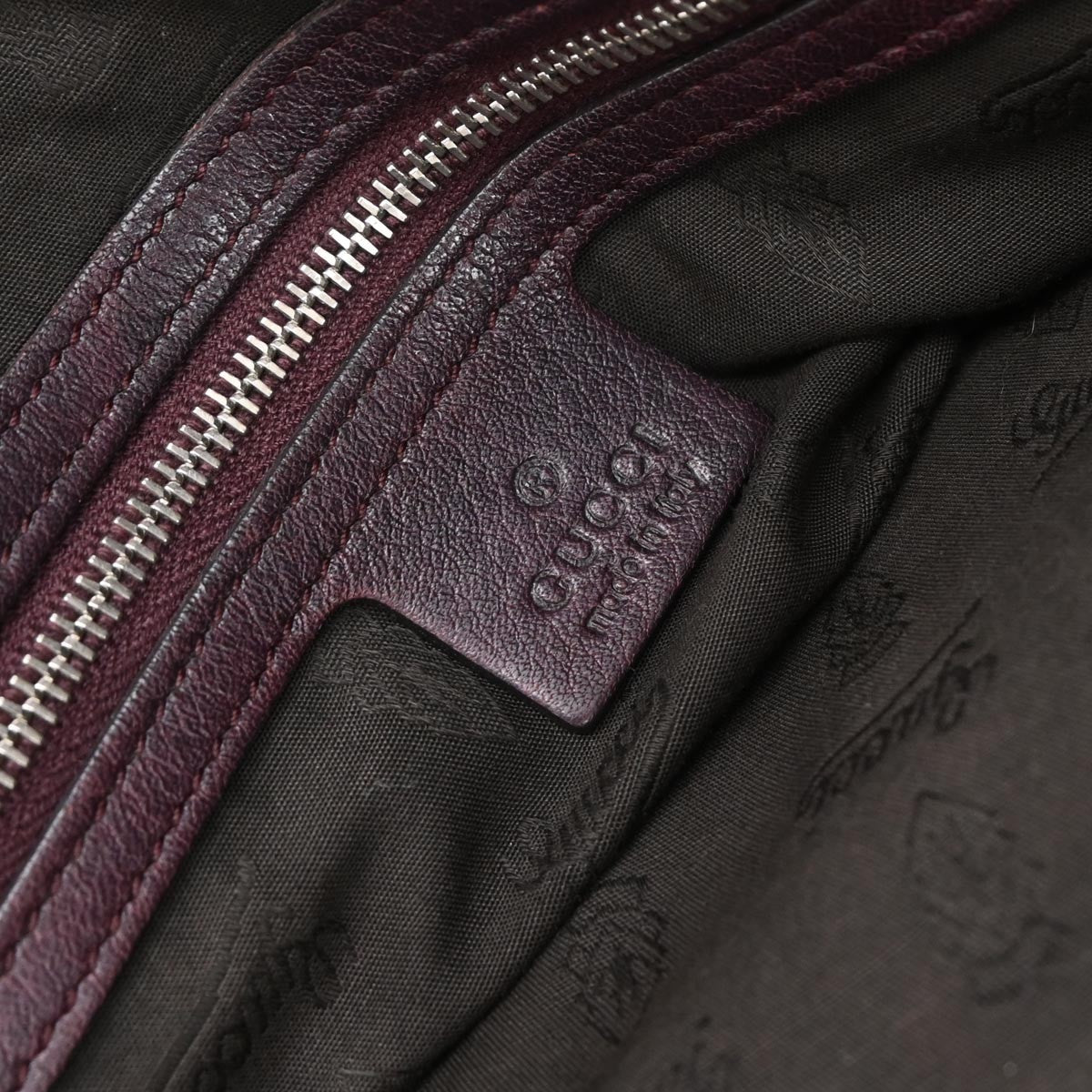 Gucci Vintage Bamboo Handle Bag Leather, BROWN, LEATHER, Tote bag