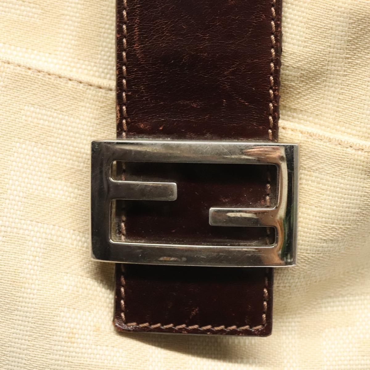 Fendi Mamma Baguette Shoulder Bag Canvas, BEIGE, CANVAS, Shoulder bag