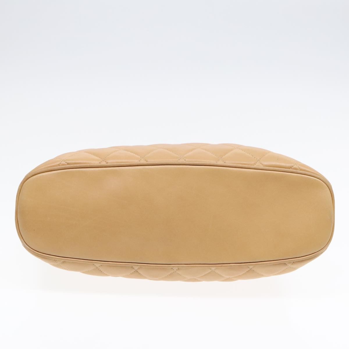 Chanel Vintage Chain Shoulder Bag Quilted Lambskin, BEIGE, LEATHER, Shoulder bag