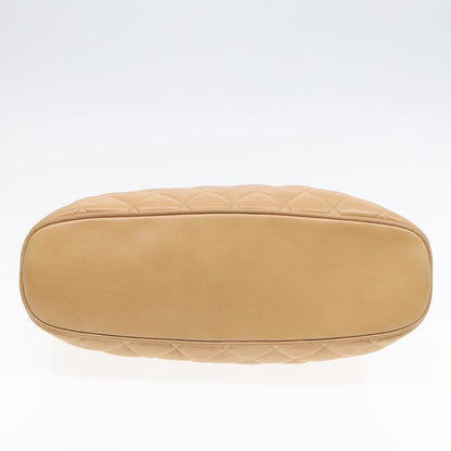 Chanel Vintage Chain Shoulder Bag Quilted Lambskin, BEIGE, LEATHER, Shoulder bag