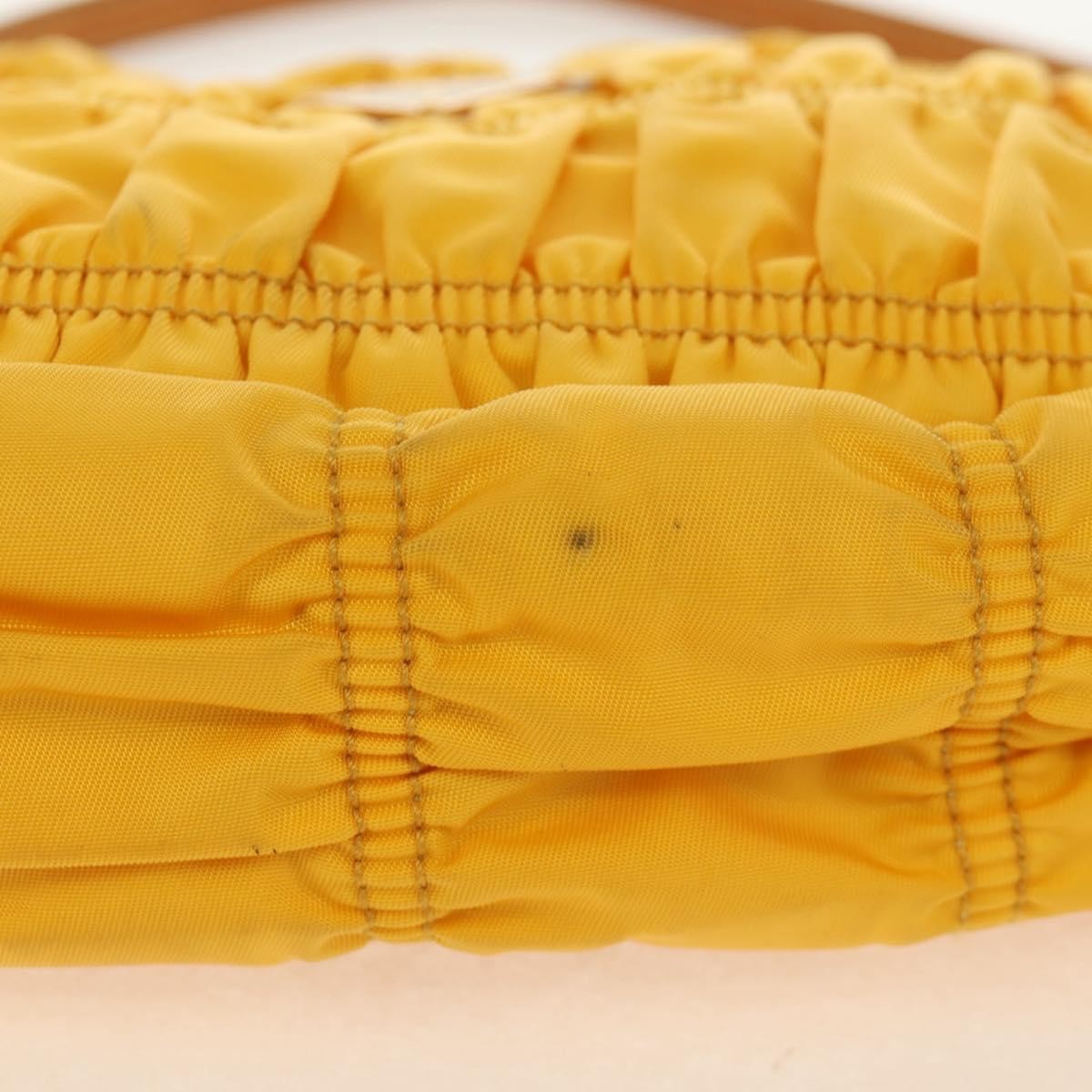 Prada Pochette Tessuto Gaufre, YELLOW, NYLON, Clutche & pouche
