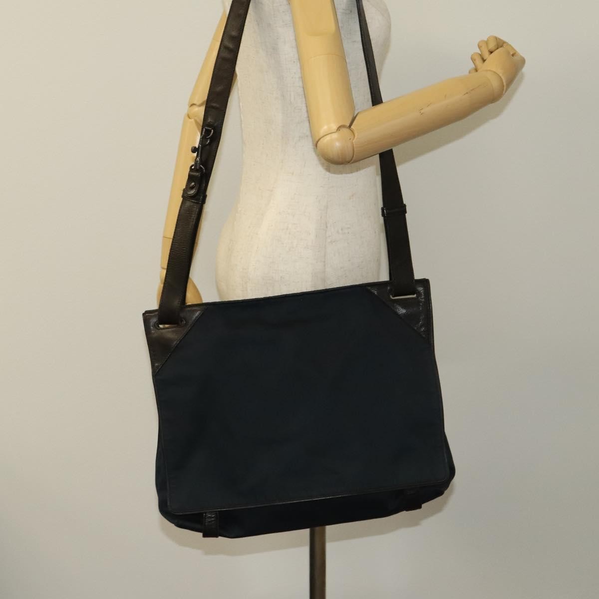 Bottega Veneta Vintage Flap Shoulder Bag Cotton, NAVY, COTTON, Shoulder bag