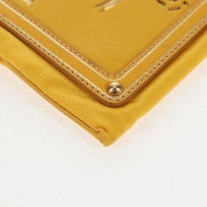 Prada Logo Chain Crossbody Bag Tessuto and Saffiano Leather, YELLOW, NYLON, Clutche & pouche