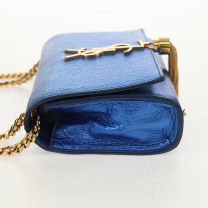 Saint Laurent Classic Monogram Tassel Crossbody Bag Leather, BLUE, LEATHER, Shoulder bag