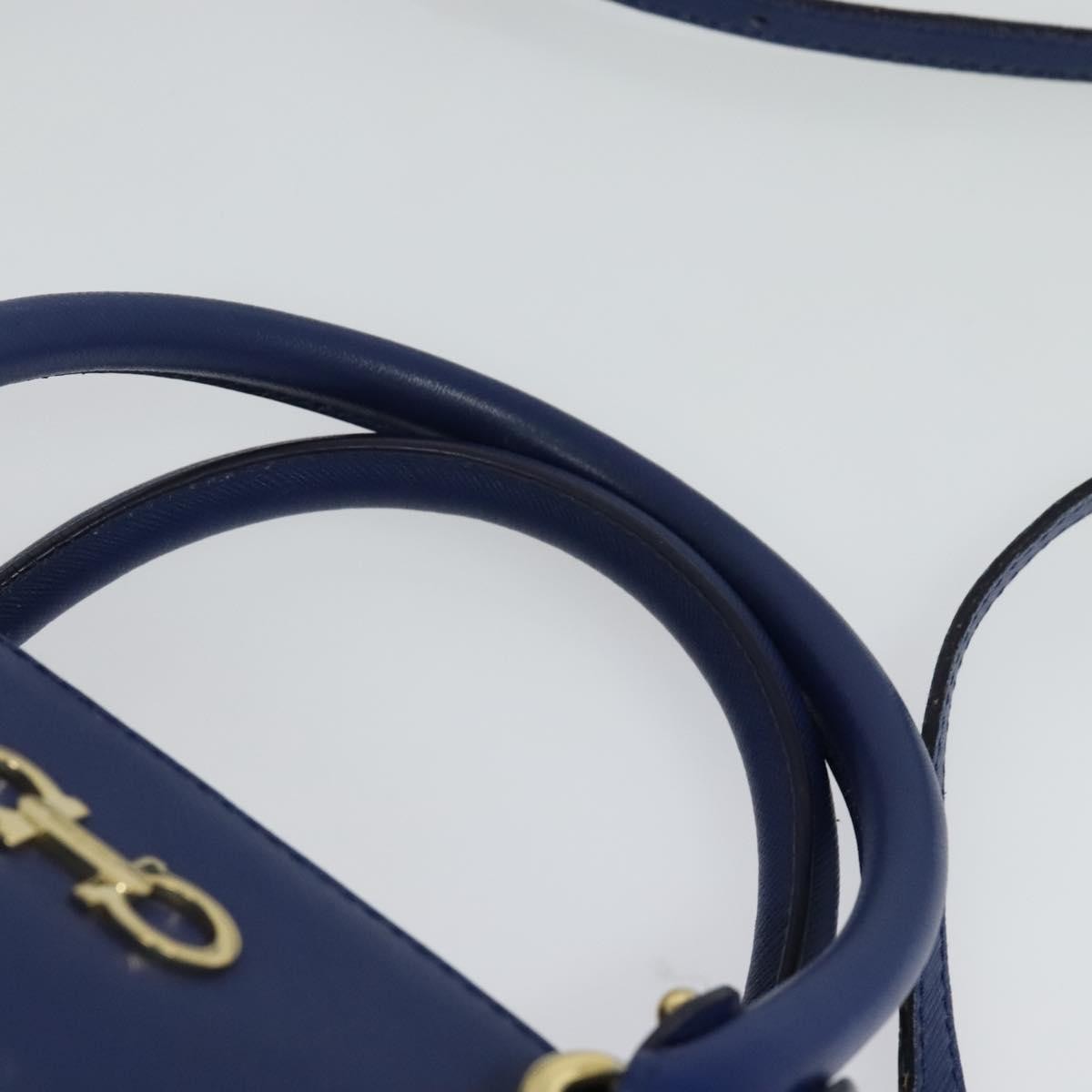 Salvatore Ferragamo Beky Tote Saffiano Leather, BLUE, LEATHER, Tote bag