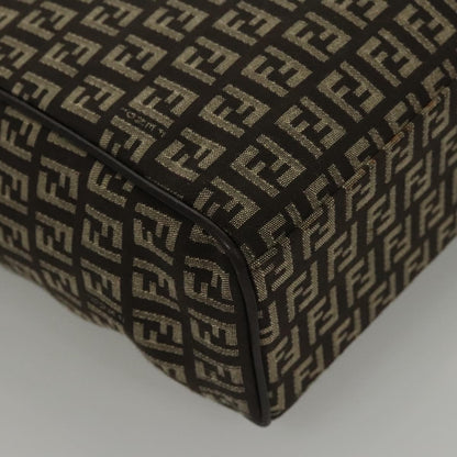 Fendi Vintage Flip Lock Tote Zucchino Canvas, BROWN, CANVAS, Tote bag