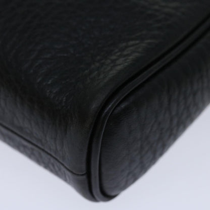 Burberry Zip Clutch Leather, BLACK, LEATHER, Clutche & pouche