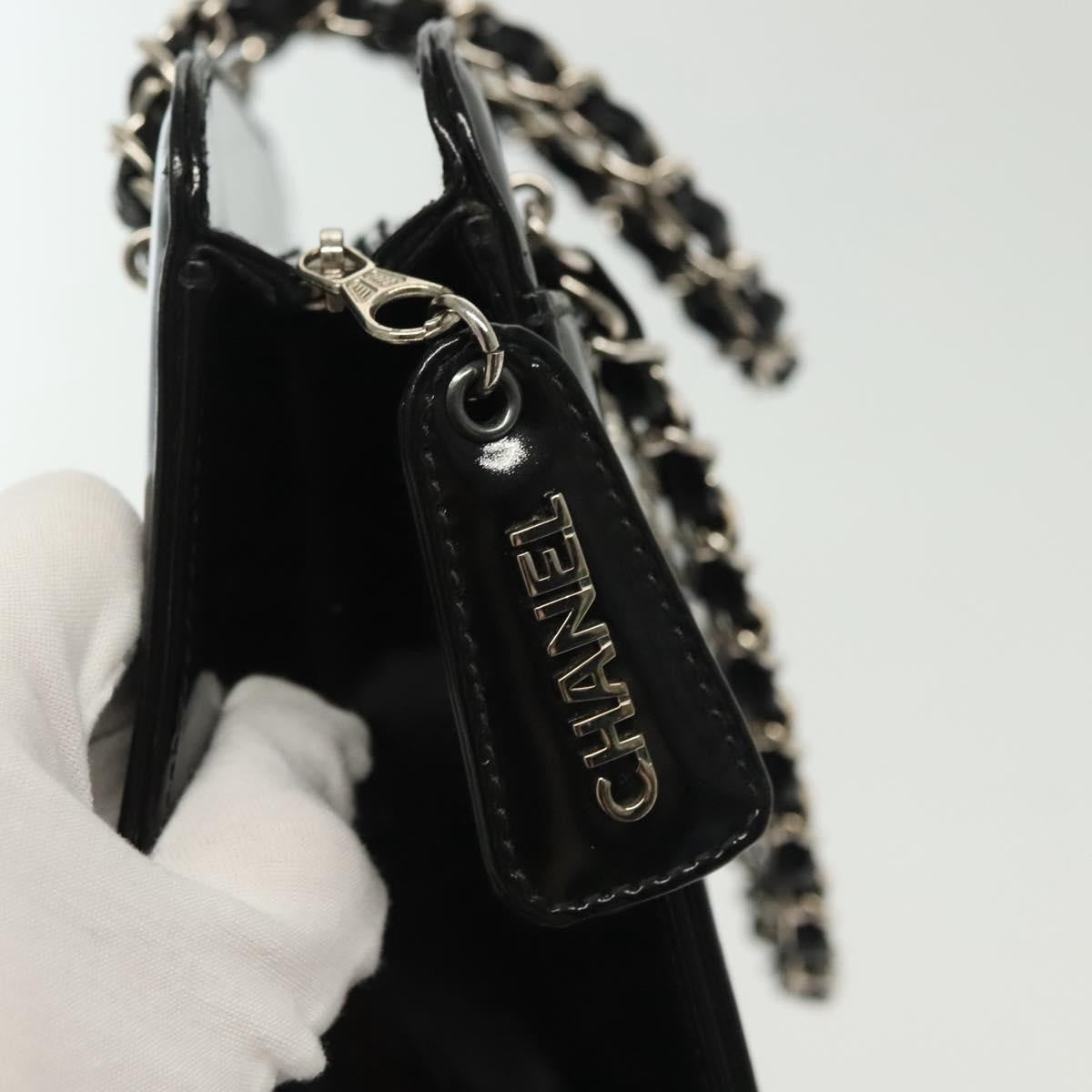 Chanel Vintage CC Lock Pocket Chain Tote Patent, BLACK, PATENT_LEATHER, Handbag