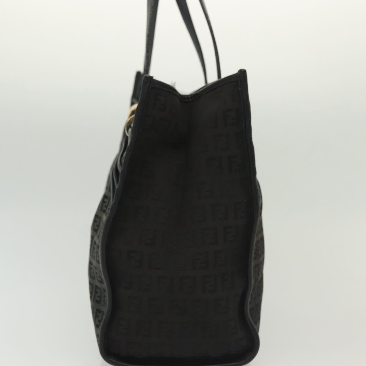 Fendi Vintage Tote Zucchino Canvas, BLACK, CANVAS, Tote bag