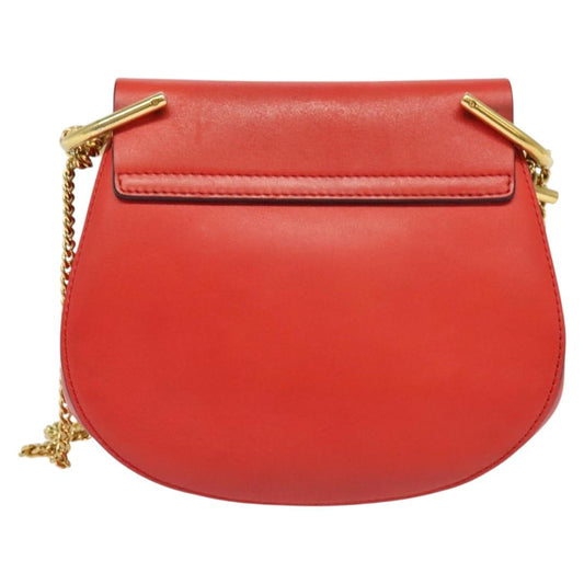 Chloe Drew Crossbody Bag Leather and Suede, RED, SUEDE, Shoulder bag
