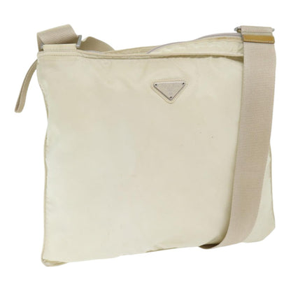 Prada Front Pocket Messenger Bag Tessuto, WHITE, NYLON, Shoulder bag