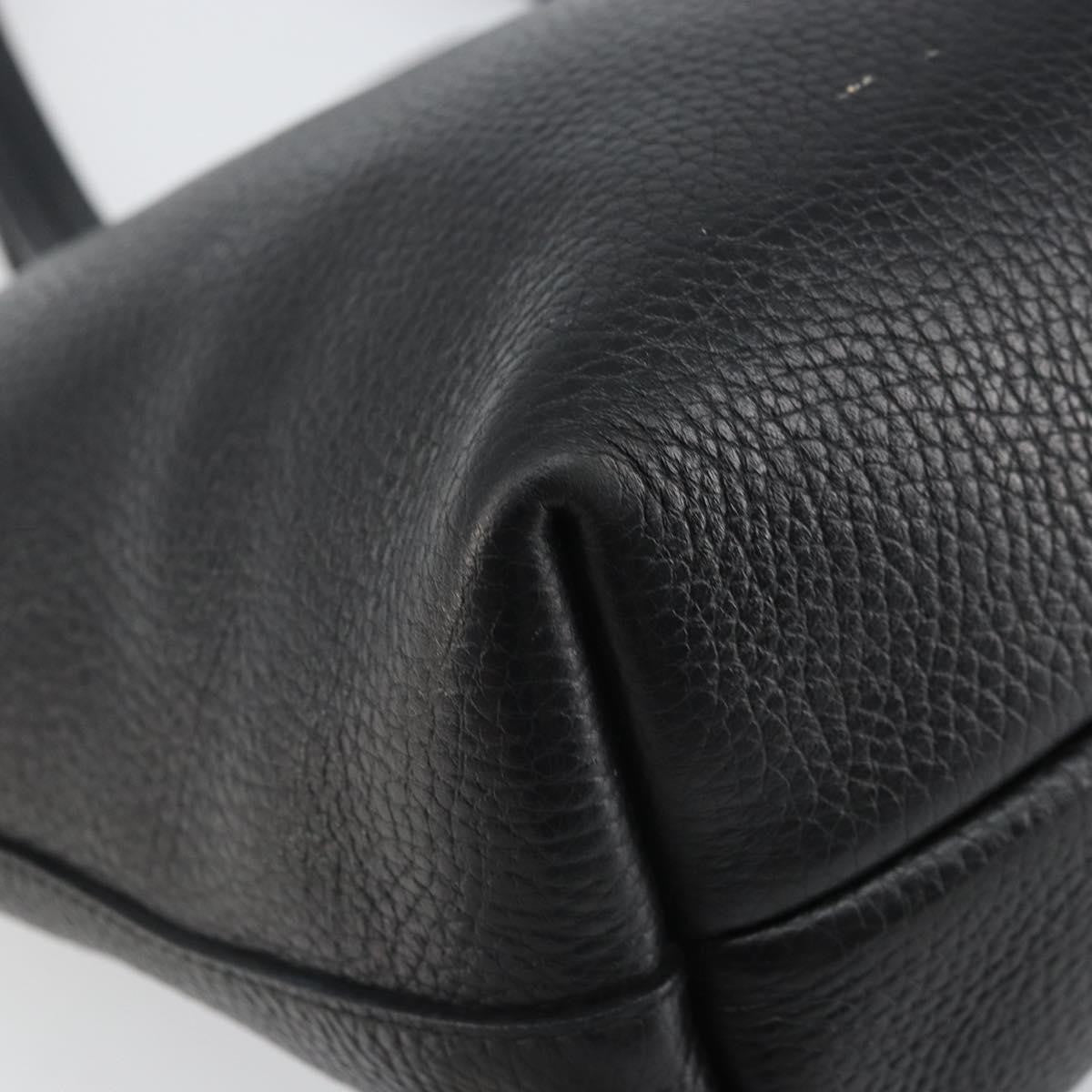 Salvatore Ferragamo Gancini Tote Leather, BLACK, LEATHER, Tote bag