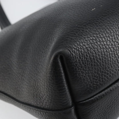 Salvatore Ferragamo Gancini Tote Leather, BLACK, LEATHER, Tote bag