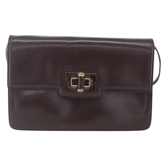 Gucci Vintage Shoulder Bag Leather, BROWN, LEATHER, Shoulder bag