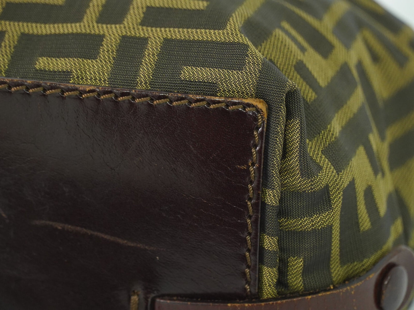 Fendi Vintage Zucca Handbag Zucca, BROWN, CANVAS, Handbag