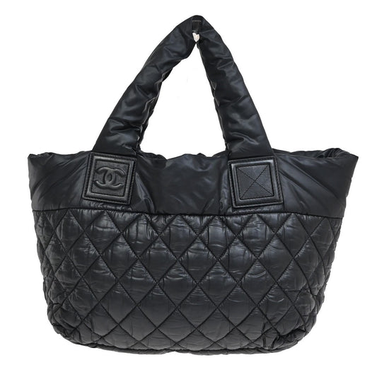 Chanel Coco Cocoon Reversible Tote Quilted Nylon, BLACK, NYLON, Tote bag