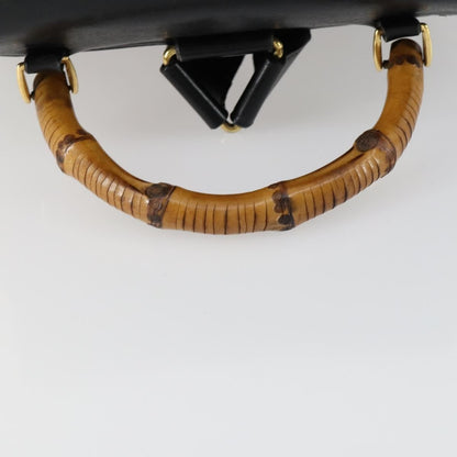 Gucci Vintage Bamboo Backpack Leather, BLACK, LEATHER, Backpack