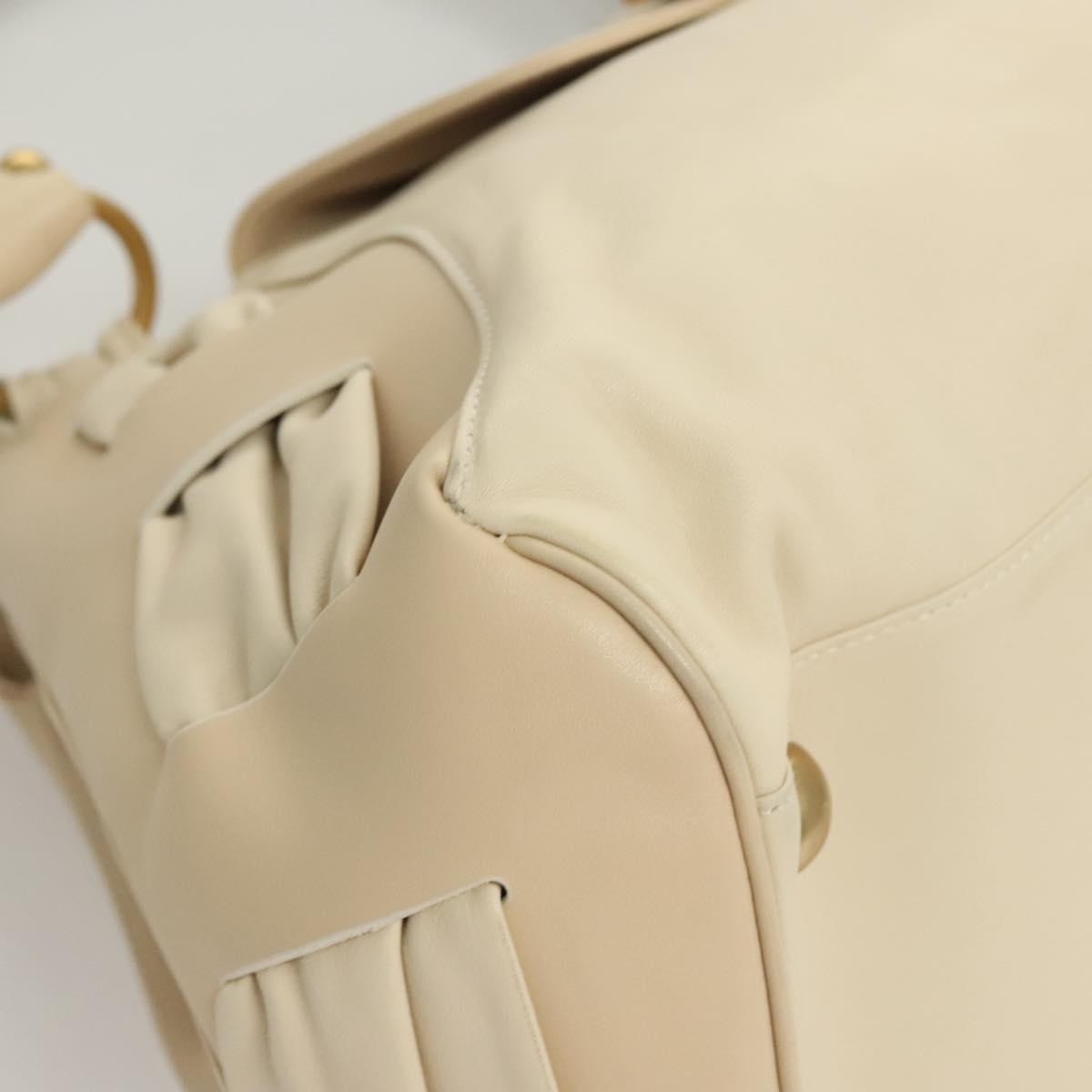 Salvatore Ferragamo Gancini Shoulder Bag Leather, BEIGE, LEATHER, Shoulder bag