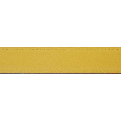 Hermes Constance Reversible Belt Leather, YELLOW, LEATHER, Belts