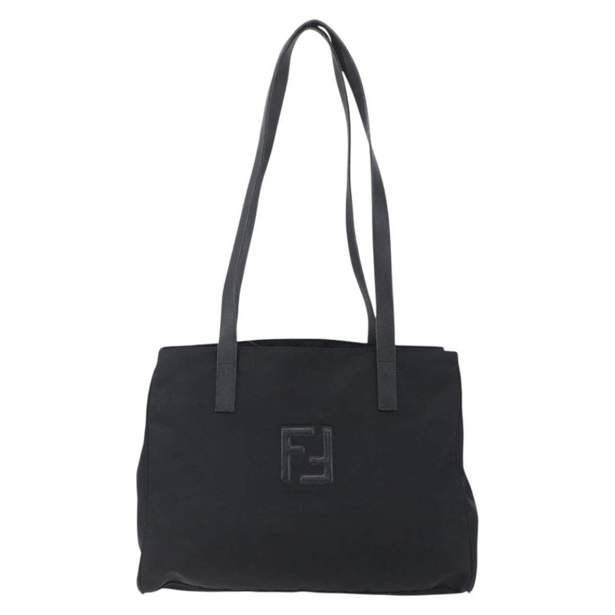 Fendi Vintage FF Tote Nylon, BLACK, NYLON, Tote bag