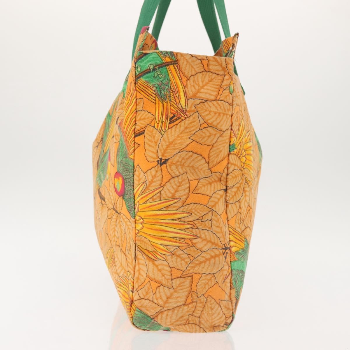 Hermes Beach Tote Printed Toile, ORANGE, CANVAS, Tote bag