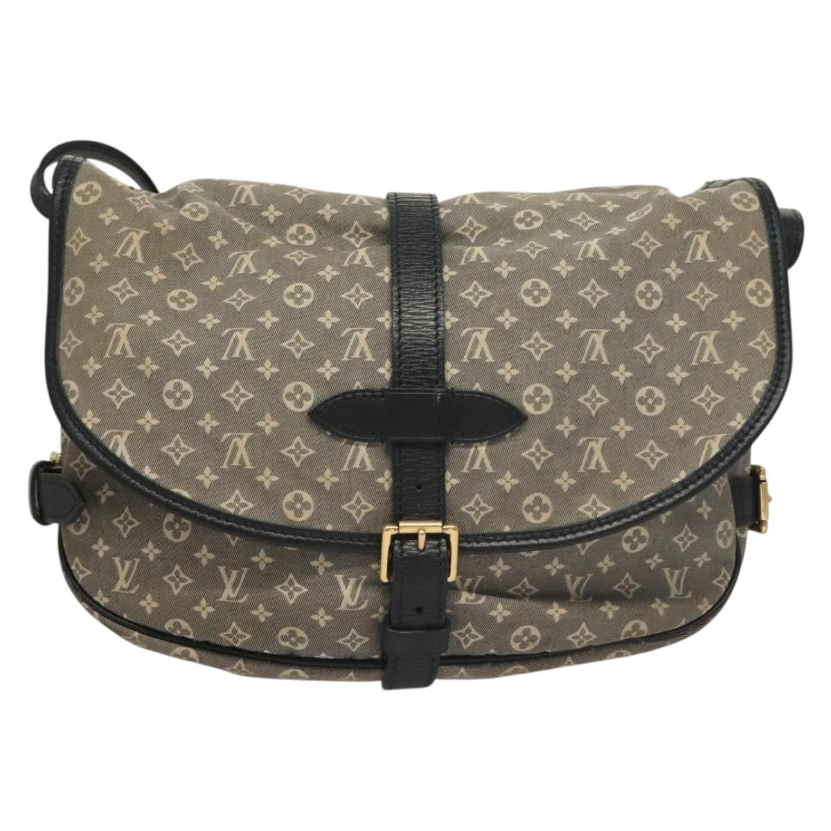 Louis Vuitton Saumur Handbag Monogram Idylle, GRAY, CANVAS, Handbag